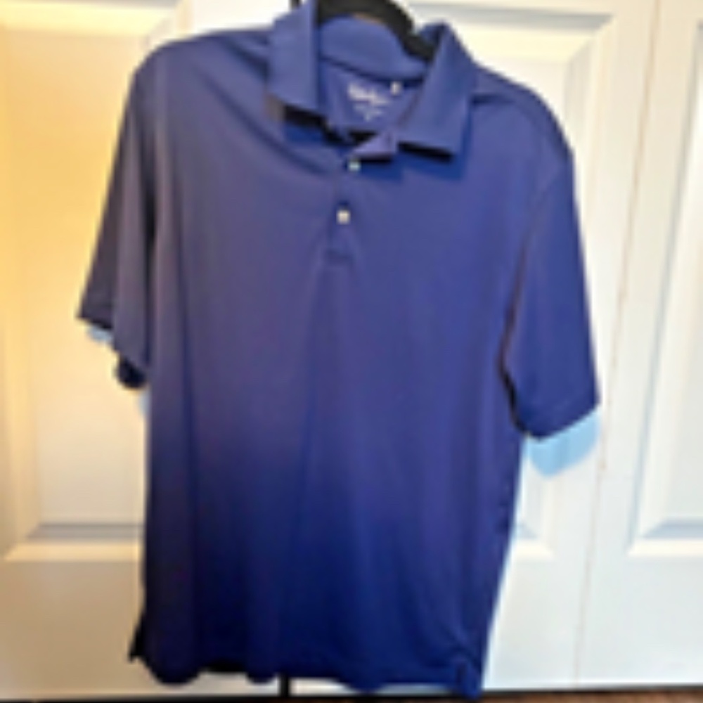 WALTER HAGEN GOLF Men's BLUE Stretch Knit 3-BUTTON Short Sleeve POLO SHIRT M